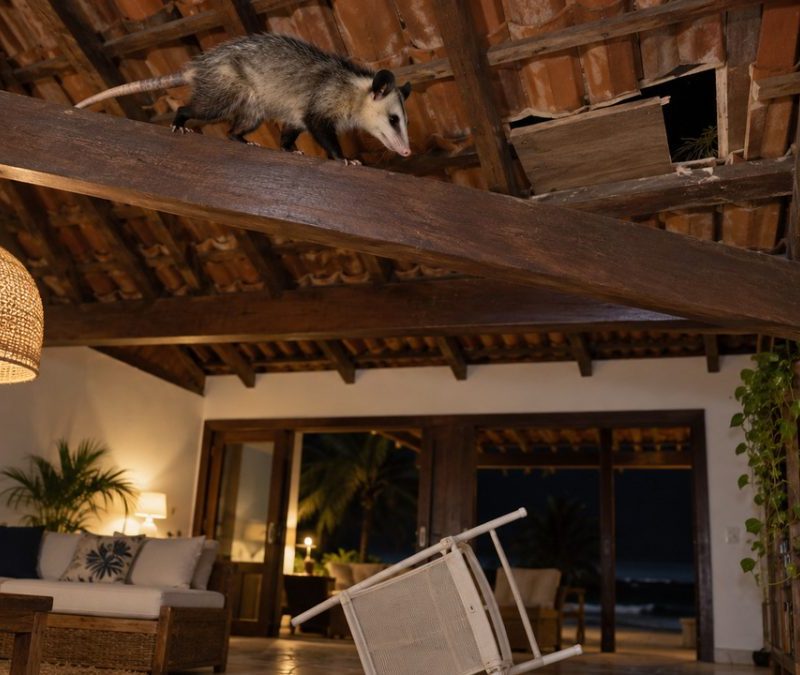 Família descobre quem entrava na casa de praia vazia pelo telhado