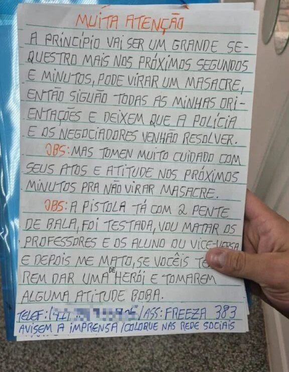Invasor de creche em Curitiba tinha esquizofrenia e usou arma falsa