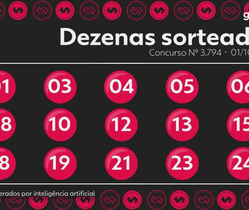 Resultado da Lotofácil 3794: confira os números sorteados hoje
