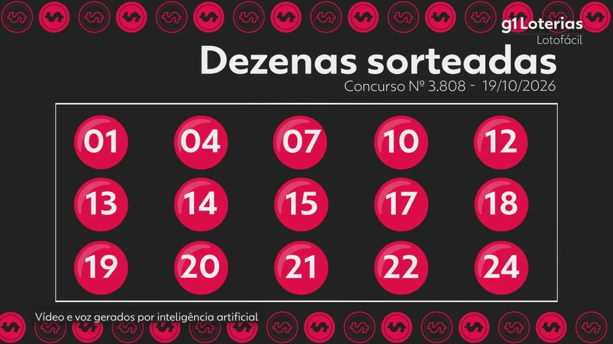 Lotofácil hoje: resultado do concurso 3808 e números sorteados