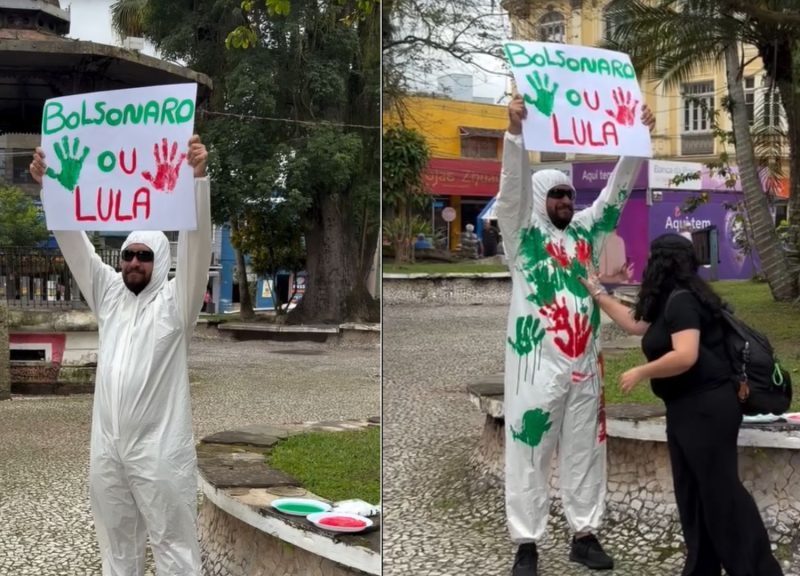 Enquete com tinta nas ruas de Paranaguá viraliza nas redes sociais