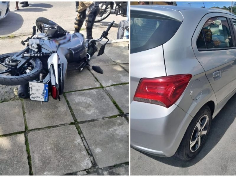 Homem é preso após perseguir ex e bater moto em carro em Paranaguá