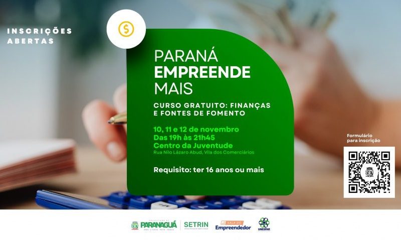 Paranaguá oferece curso gratuito de finanças para empreendedores