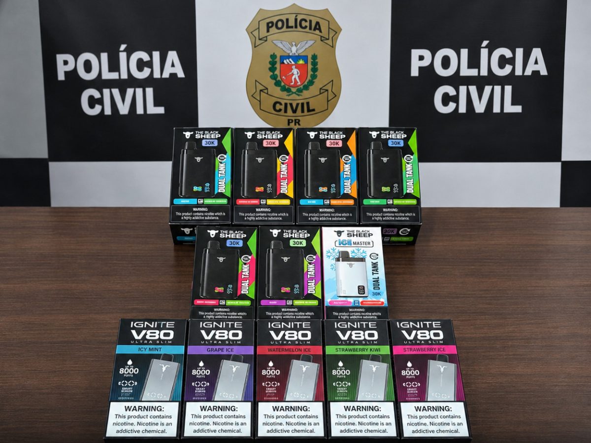 Polícia Civil prende jovem por venda ilegal de vapes na Grande Curitiba