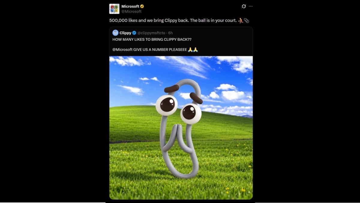 Perfil da Microsoft no X prometeu volta do Clippy, mas foi uma ação hacker