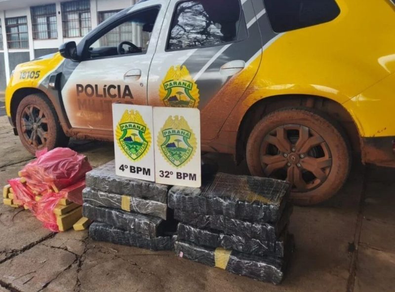 Perseguição policial com helicóptero termina com apreensão de maconha