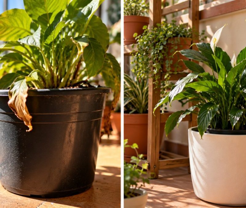 Cuidados com vasos pretos no sol forte para proteger as raízes
