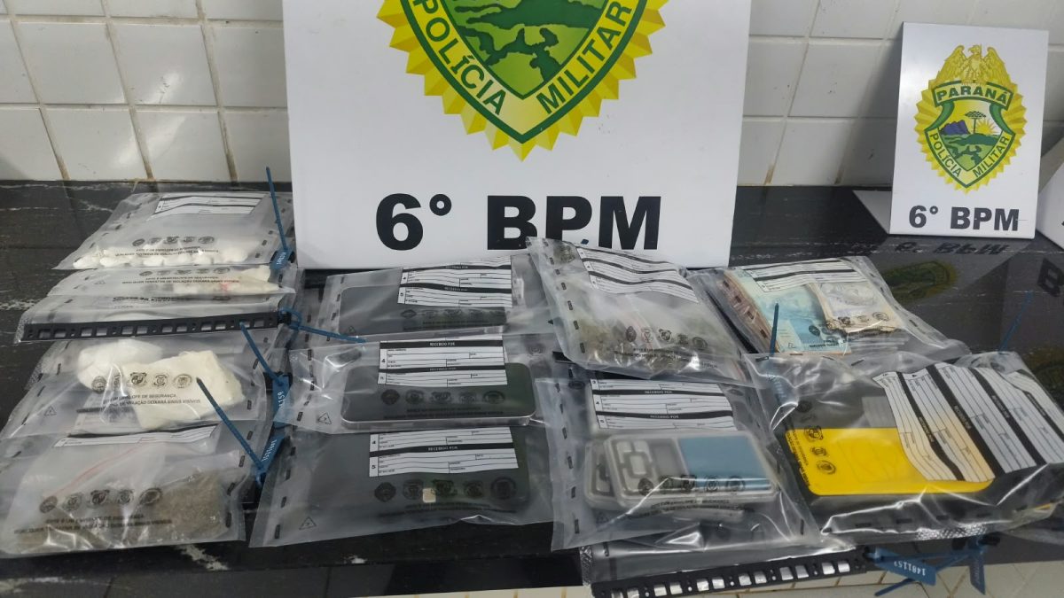 PMPR prende duas pessoas por tráfico de drogas em estabelecimento comercial de Cascavel