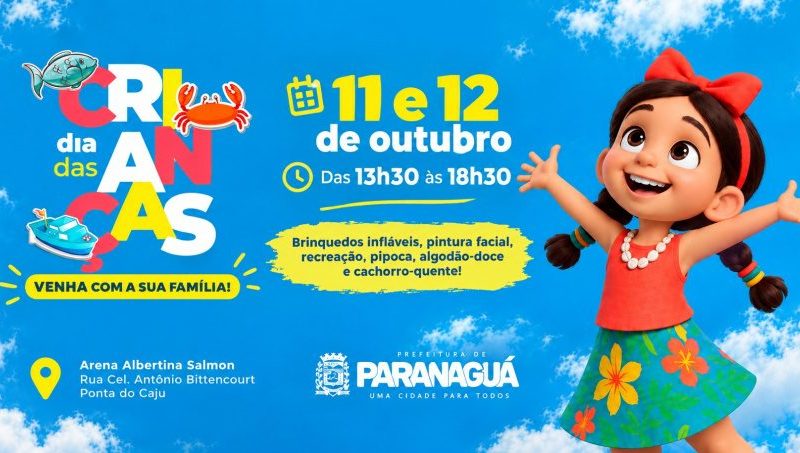 Paranaguá terá festa gratuita de dia das crianças com shows e atrações