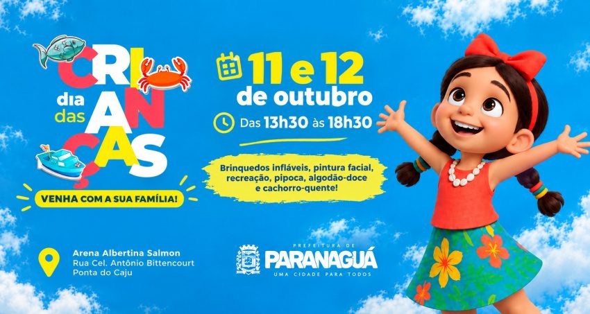 Prefeitura de Paranaguá prepara festa de Dia das Crianças com shows da Patrulha Canina e Guerreiras do K-Pop