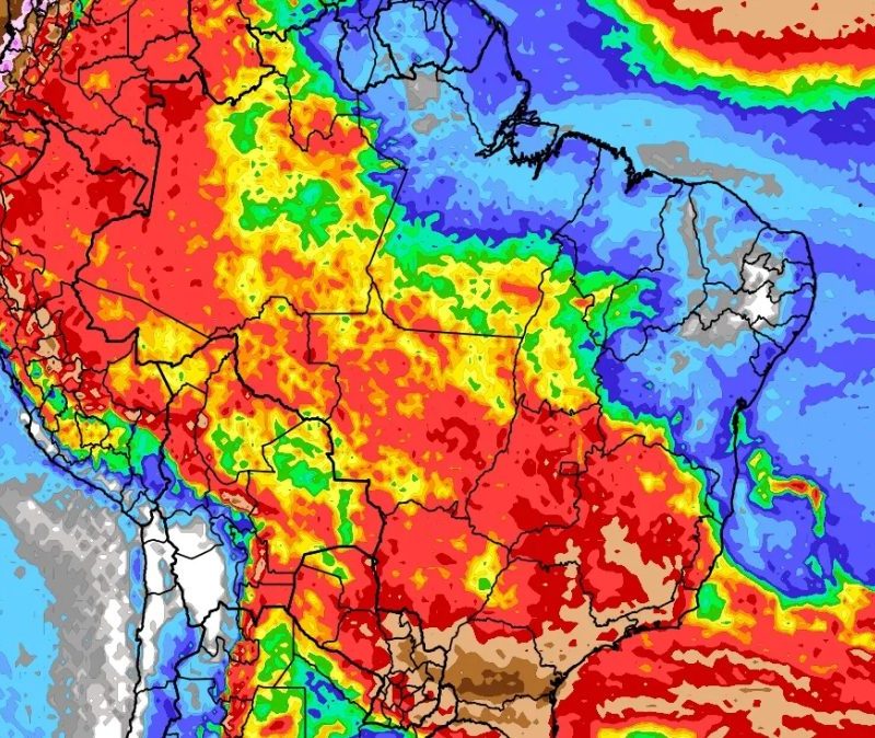 Previsão do tempo aponta chuva volumosa no Brasil para os próximos dias