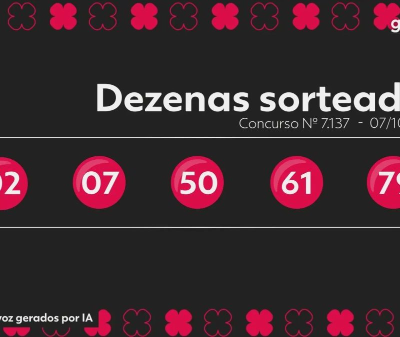 Quina hoje: resultado do concurso 7137 e números sorteados
