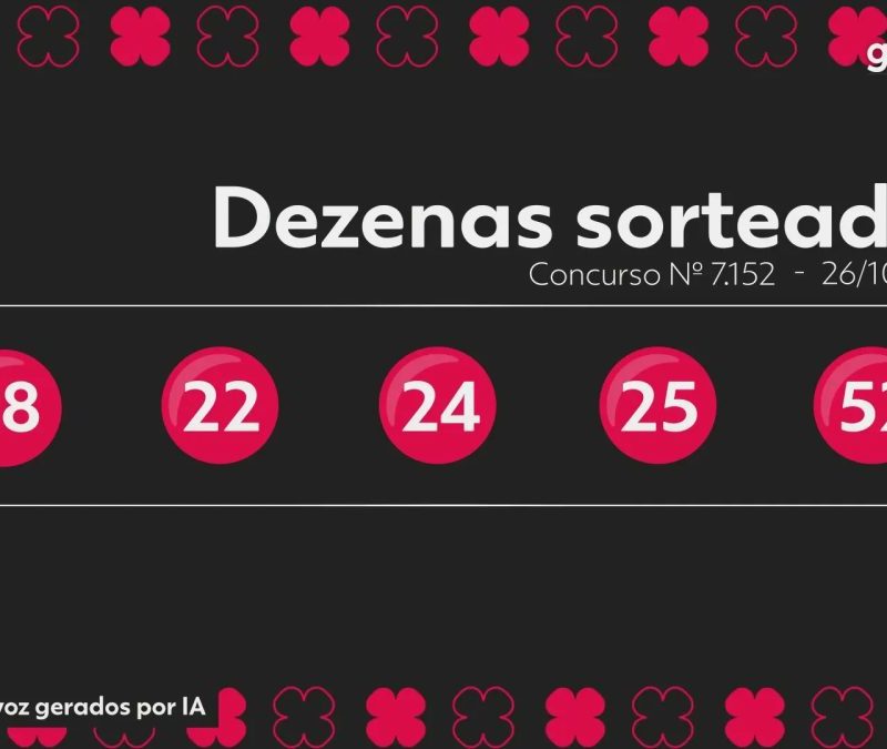 Quina hoje: resultado do concurso 7152 e números sorteados