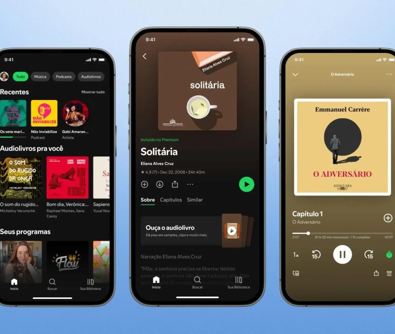 Spotify lança serviço de audiolivros no Brasil para assinantes