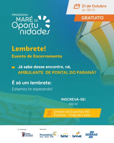 Programa Maré de Oportunidades encerra atividades nesta quarta-feira em Pontal do Paraná