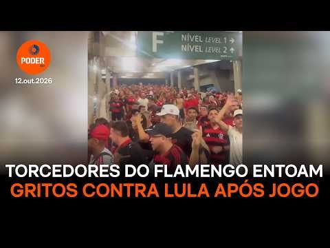 Torcedores do Flamengo protestam contra Lula no Maracanã