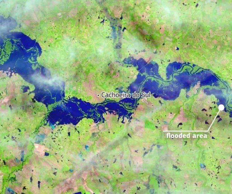 Satélites europeus registram enchente no Rio Grande do Sul
