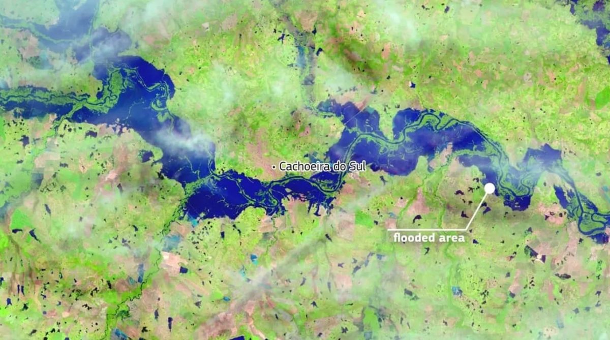 Três satélites europeus captam imagens de enchente no Sul do Brasil