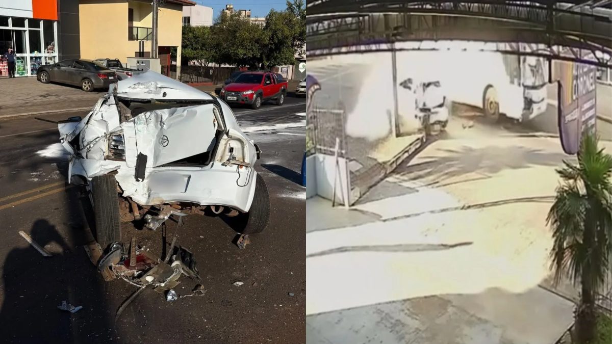 VÍDEO: ônibus com 15 passageiros bate na traseira de carro e percorre cinco quadras desgovernado no Paraná